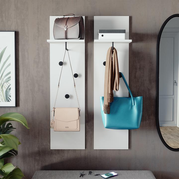 Image du produit Vicco Porte-manteau Siri, blanc, lot de 2 porte-manteaux muraux