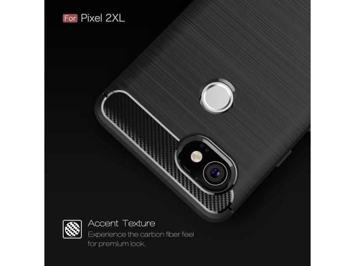 Actual product image Screenguard Google Pixel 2 XL Cover Carbon Brushed Soft TPU (Google Pixel 2 XL)