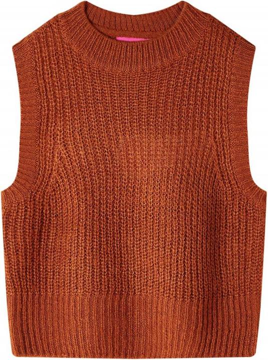 Actual product image VidaXL Kids jumper waistcoat knitted cognac 140,Material: 67 (140)