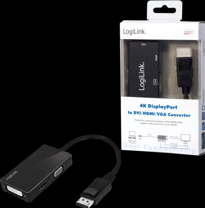 Actual product image LogiLink 4K DisplayPort Adapter (DVI, HDMI, VGA, 15 cm)
