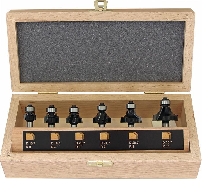 Fisch Tools Abrundfräsersatz 973CT06A03 HM Schaft-D.8mm 6-tlg.