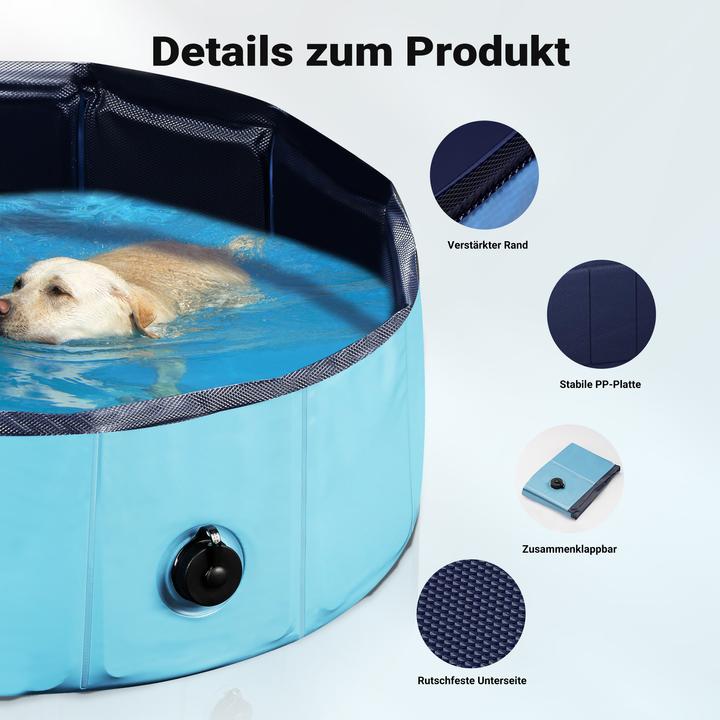 Produktbild Wiltec Fudajo Hundepool 80x20cm Hundeschwimmbad Hundeplanschbecken Hundebadewanne (Hundepool)