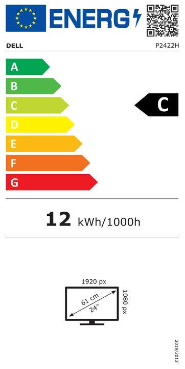 Energy Label Dell P2422H (1920 x 1080 pixels, 23.80")