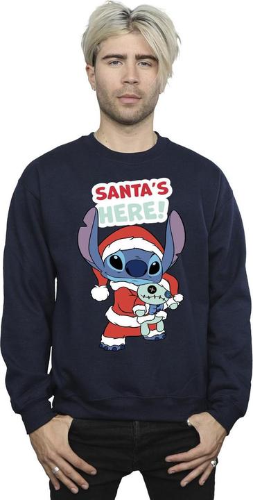 Actual product image Disney Mens Lilo & Stitch Santa's Here Sweatshirt (3XL)