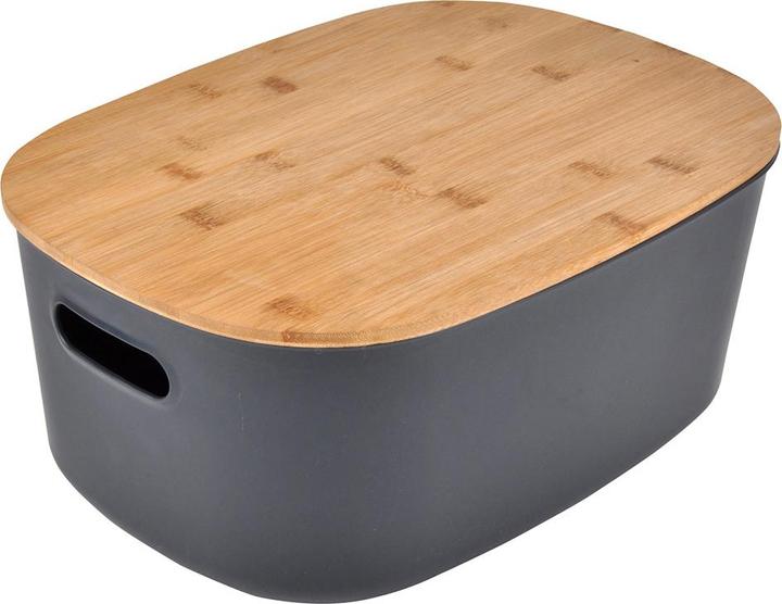 Produktbild Casativo Aufbewahrungsbox aus Kunststoff mit Deckel aus Bambus, 38,5 x 29 x 22,5 cm
