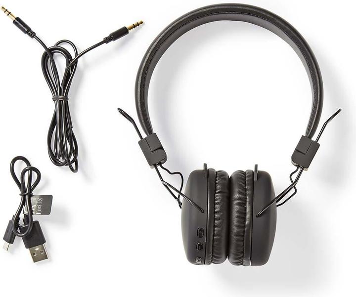 Immagine prodotto Nedis Microfono integrato Bluetooth On-Ear pieghevole nero, HPBT1100BK, taglia unica (15 h, Senza fili)