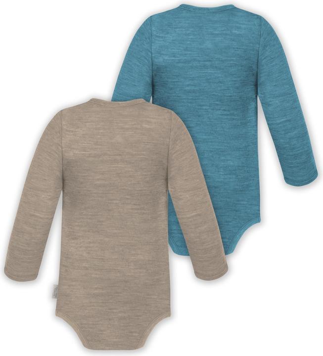 Image du produit Normani Lot de 2 body à langer bébé unisexe manches longues une pièce en laine mérinos - 9351 (62)