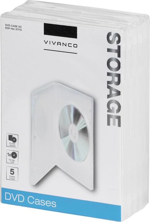 Immagine prodotto Vivanco Custodia per un DVD, confezione da 5, trasparente