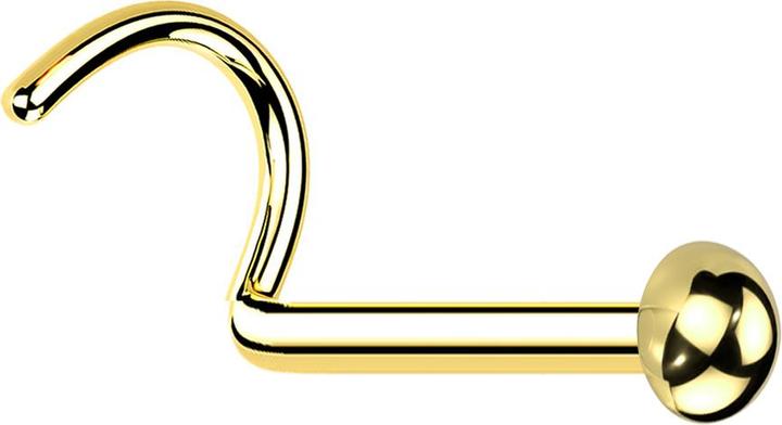 Image du produit Star Piercing Nasenstecker gebogen vergoldet mit Kuppel (Titane G23)