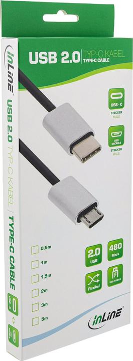 Produktbild InLine USB C – USB Micro B (0.50 m, USB 2.0)