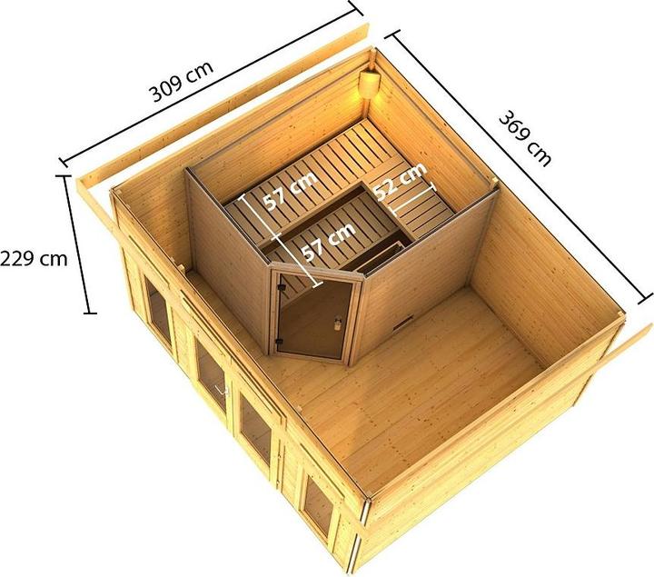 Actual product image Karibu Sauna Mainburg 2 Set B (9 KW Bio external control)