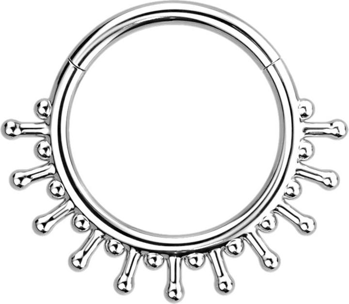 Produktbild Star Piercing Micro Segmentring klappbar silber elf Kugel auf Stab (ohne Messing, Chirurgenstahl 316L)