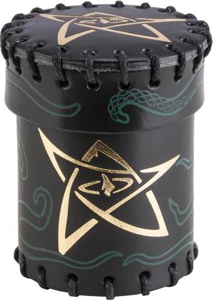 Actual product image Q Workshop CCTH104 - Call of Cthulhu black & green-gold leather, dice cup