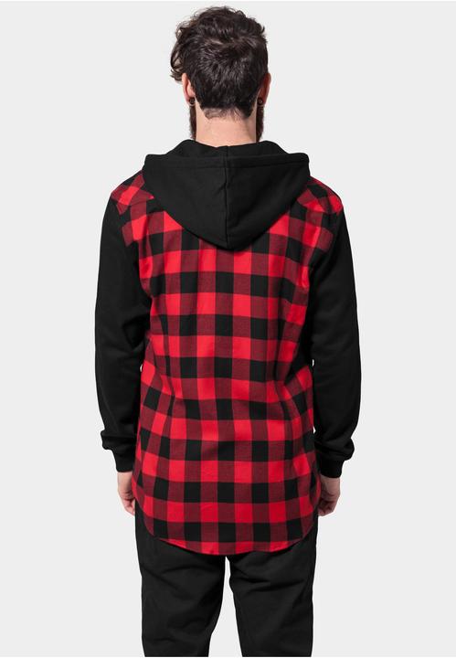 Urban Classics Hooded Checked Flanell Sweat Sleeve Shirt