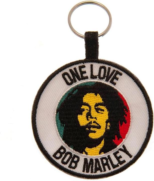 Bob Marley One Love gewebter Stoff Schlüsselanhänger