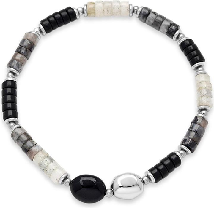 Leyda Armband Edelstein mit Edelstahl (18 cm, Stein, Edelstahl)