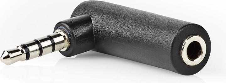 Produktbild Nedis AGB22980BK Stereo-Audio-Adapter mit 3,5-mm-Stecker, 3,5-mm-Stecker, 90-Grad-Winkel, 4-polig, S