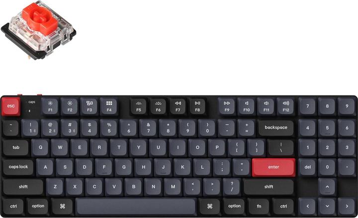 Produktbild Keychron K13 Pro (schwarz/grau, DE-Layout, Gateron Low Profile 2.0 Mechanical Red, Hot-Swap, Aluminiumrahmen (DE, Kabelgebunden)