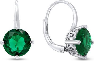 Brilio Silver - Matching silver earrings with green zircons EA302WG