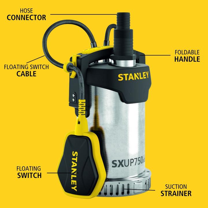 Actual product image Portable Power & Garden Tools - Submersible Pump - Stainless Steel - Clean Water - 750 W (Clear water pump)