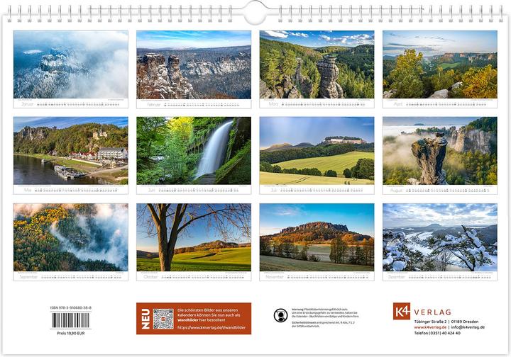 Actual product image Kalender Schsische Schweiz 2026 (45 x 30 cm, German)