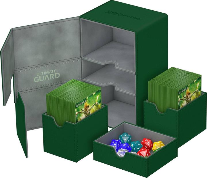 Actual product image Ultimate Guard Card Box Twin Flip'n'Tray Deck Case 160+ Green