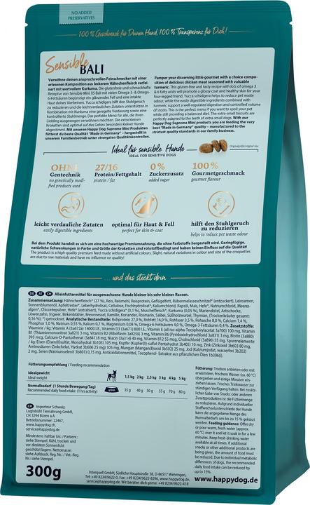 Immagine prodotto Happy Dog Cibo secco Supreme Mini XS Bali, 1,3 kg (Adulto, 1 pz., 1300 g)
