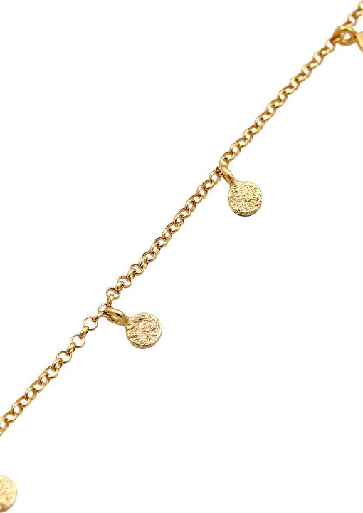 Image du produit Elli Bracelet plaquette Coin rond mat structure 925 argent (16 cm, Argent sterling 925)