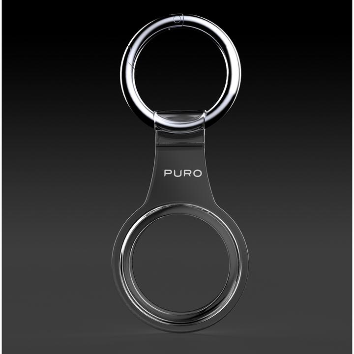 Actual product image Deltaco Puro NUDE Apple Airtag key ring with case - Transparent