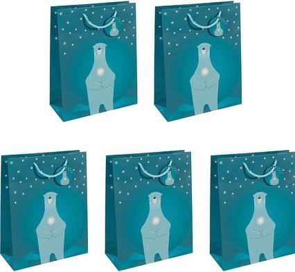 Immagine prodotto Sigel Sacchetto regalo di Natale ""Orso polare con candela"", grande Sacchetto regalo in carta, 157 g/mq (Borsa da regalo, 1 x)