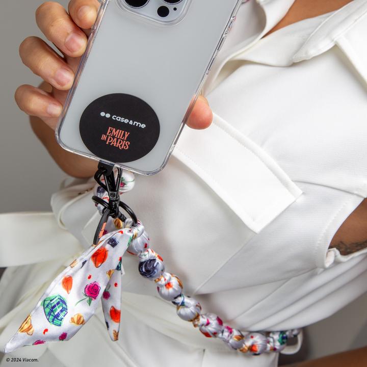 Actual product image Caseme Emily in Paris beaded scarf crossbody smartphone strap