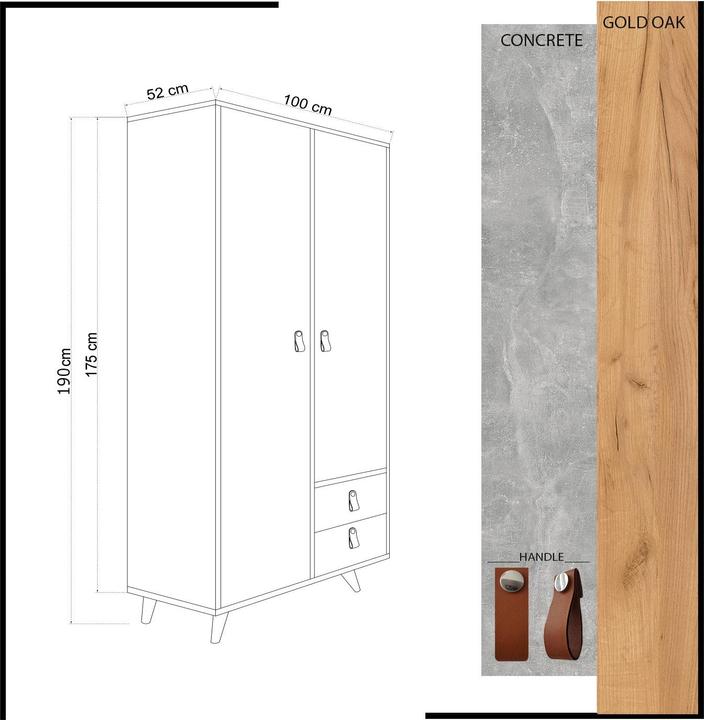 Actual product image Homitis Norah (100 x 52 x 190 cm)
