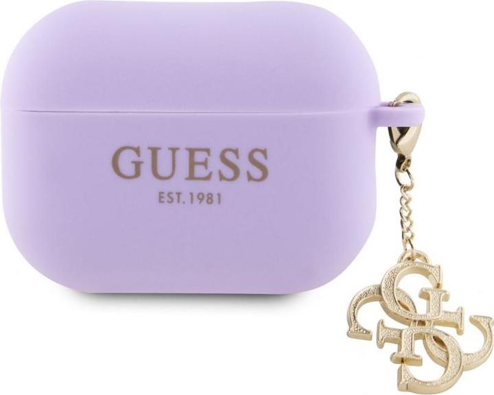 Produktbild Guess GUAP2LECG4U AirPods Pro 2 cover fioletowy/purple Liquid Silicone Glitter Triangle Charm (Kopfhörer Tasche)