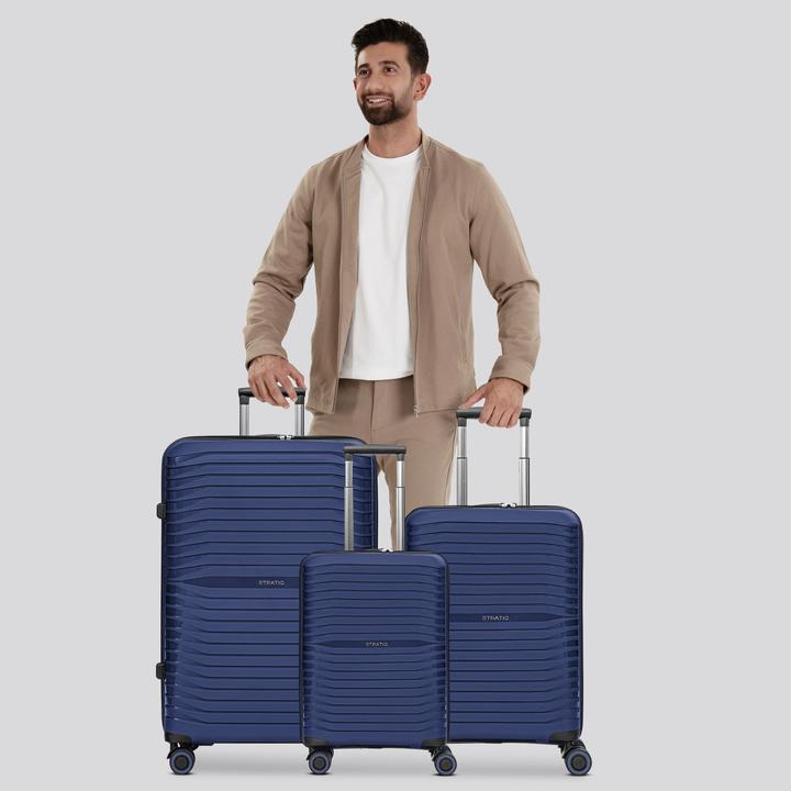 Immagine prodotto Stratic Set di valigie Shine a 4 ruote 3 pezzi con piega elastica (193 l, XL (da 115l))
