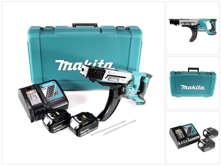 Produktbild Makita 18V Akku-Magazinschrauber mit 2x 5.0Ah Akkus DFR750RTE (Akkubetrieb)