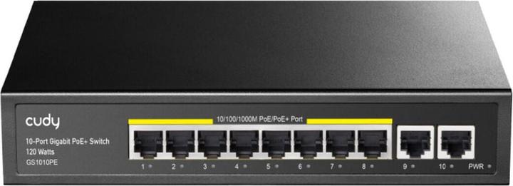 Produktbild Cudy GS1010PE network switch Gigabit Ethernet (10/100/1000) Power over Ethernet (PoE) Black (10 Ports)