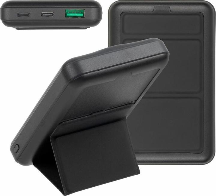 Immagine prodotto Rivacase VA2604 Powerbank wireless Magsafe Qi 15W, batteria esterna con caricatore rapido QC/PD 20W 10000 mAh (10000 mAh, 20 W, 18.50 Wh)