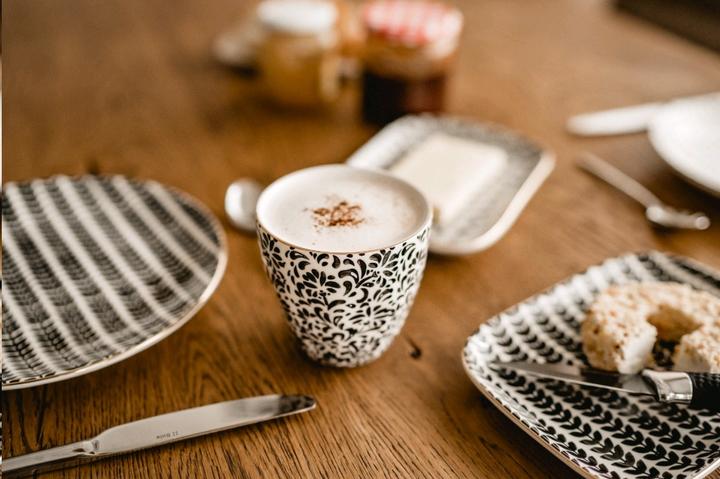 Produktbild Kadastar Kaffeetasse Metropolitan Floral 250 ml, Schwarz/Weiss (250 ml, 1 x)