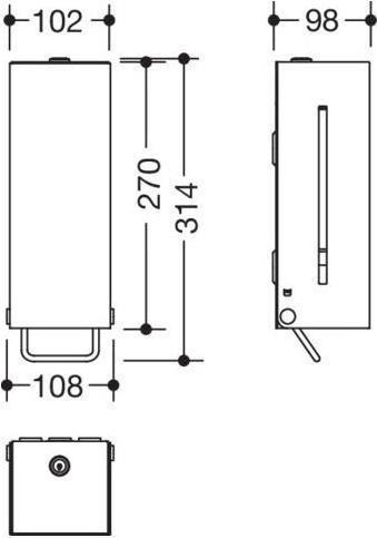 Immagine prodotto Hewi Distributore di sapone SYSTEM 900 600ml, acciaio inox bianco opaco profondo