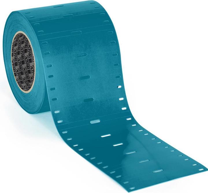 Actual product image Brady THT-7515-7643-BL, Heatex cable labels, blue, 75.00 x 15.00 mm, halogen-free, 76 core (500