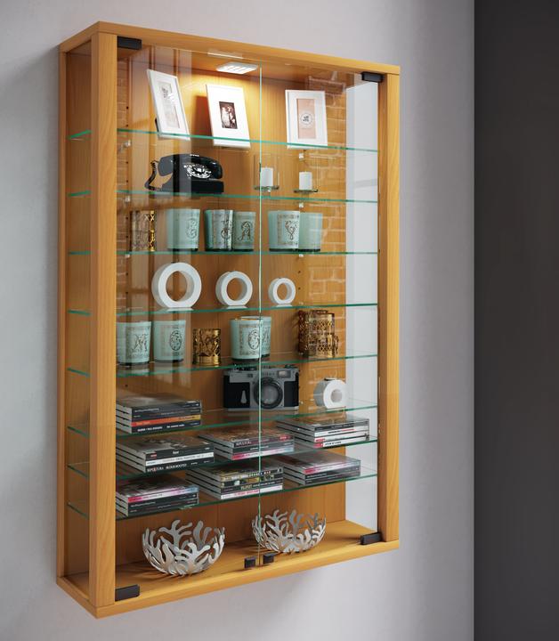 Image du produit VCM Vitrine murale de collection en bois et verre Vitrosa Mini (59 x 18 x 90 cm)