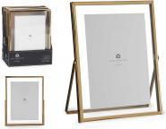 Actual product image Giftdecor double glass frame metal gold 13x18cm (13 x 18 cm)