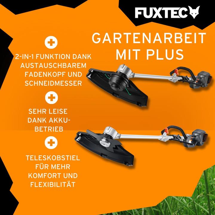 Image du produit Fuxtec Débroussailleuse sans fil 40V FX-E2MS (Fils coupe-herbe, Lame de coupe en métal)
