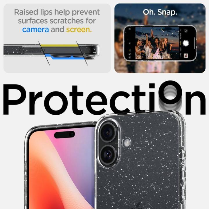Actual product image Spigen Liquid Crystal case for iPhone 16 6,1" glitter crystal (Apple iPhone 16)