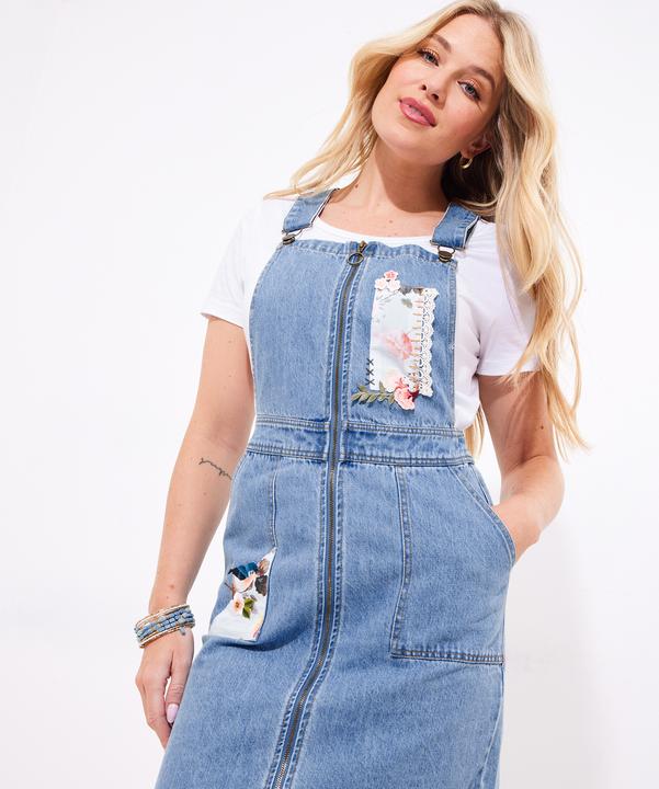 Image du produit Joe Browns Floral Zip-Front Denim Pinafore (36)
