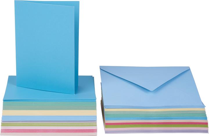 Actual product image VBS XXL double cards with envelopes "Pastel", DIN A6, 50 pieces (50 pcs.)