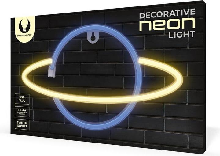 Produktbild Forever Light Neon LED Licht SATURN gelb blau Fledermaus + USB FLNE11