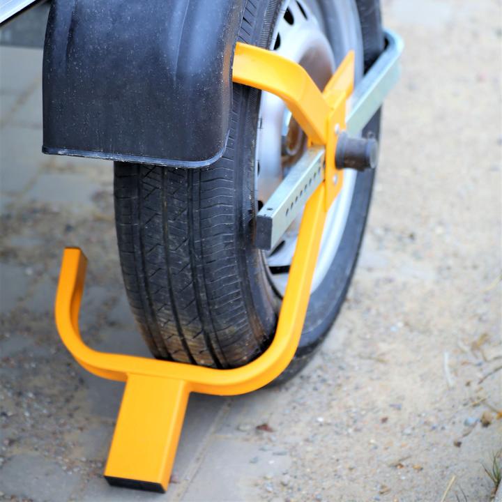 Actual product image Wiltec XPOtool Wheel Clamp with Anti-Theft Lock and 2 Keys for 13“-15“ Wheels with 225mm Tyre Width