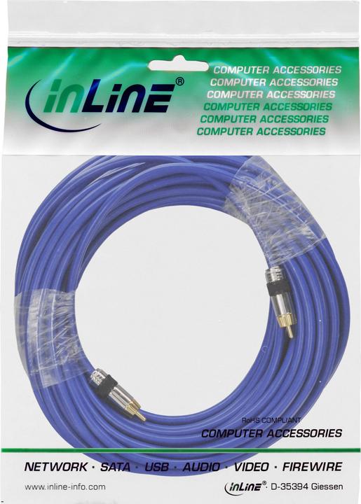 Actual product image InLine Cinch cable AUDIO, gold-plated plugs, 1x Cinch (10 m, Cinch)