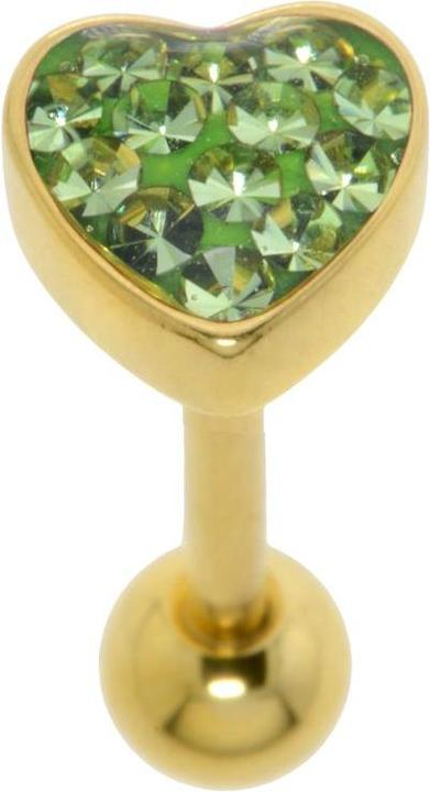 Produktbild Bijouteria Zungenpiercing (Chirurgenstahl 316L, Epoxiharz, Gold-Beschichtung (vergoldet), Kristall)